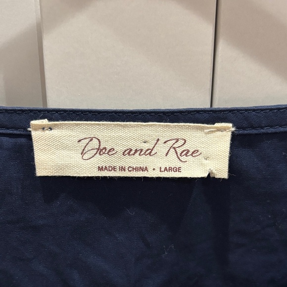 Doe & Rae Navy Ruffle Blouse - Picture 3 of 3